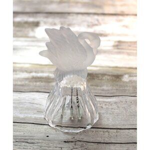 Collectable Vintage Frosted Swan and Clear Bell